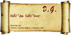 Dóda Gábor névjegykártya