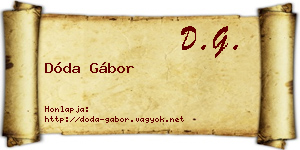 Dóda Gábor névjegykártya